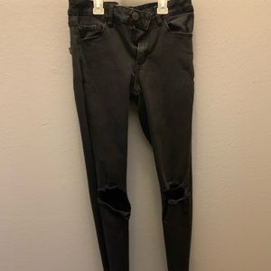 Black garage ripped jeans